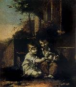 Pierre-Paul Prud hon Children with a Rabbit oil on canvas